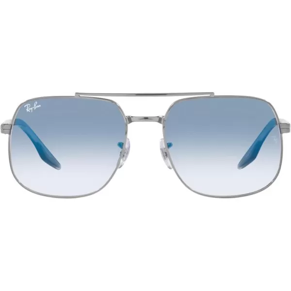 RayBan RB3699 Square SunglassesGunmetalClear Blue Gradient