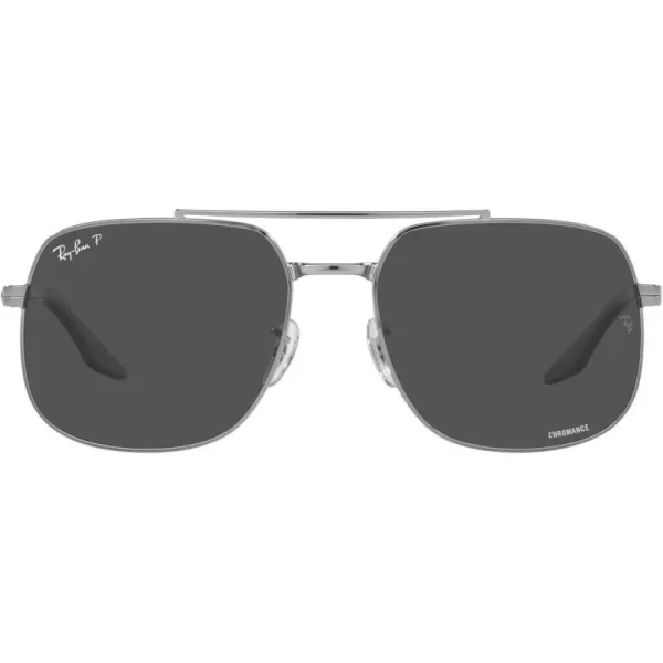 RayBan RB3699 Square SunglassesGunmetalPolarized Dark Grey