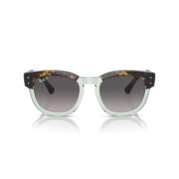 RayBan Rb0298s Mega Hawkeye Square SunglassesHavana on Transparent GreenGrey Gradient Polarized