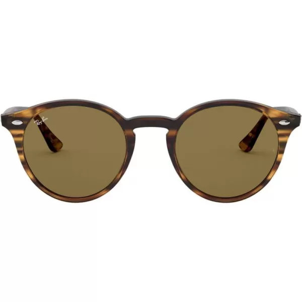 RayBan Rb2180 Round SunglassesStriped Red HavanaDark Brown