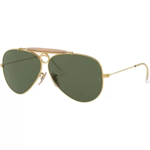 RayBan Rb3138 Shooter Aviator SunglassesGold NudeG15 Green