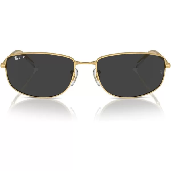 RayBan Rb3732 Rectangular SunglassesGoldPolarized Black