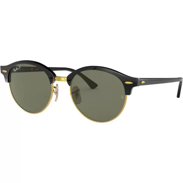 RayBan Rb4246 Clubround Round SunglassesBlackPolarized G15 Green