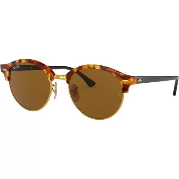 RayBan Rb4246 Clubround Round SunglassesSpotted Brown HavanaB15 Brown