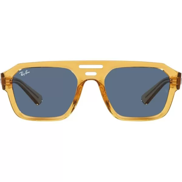 RayBan Rb4397 Corrigan Square SunglassesTransparent YellowDark Blue