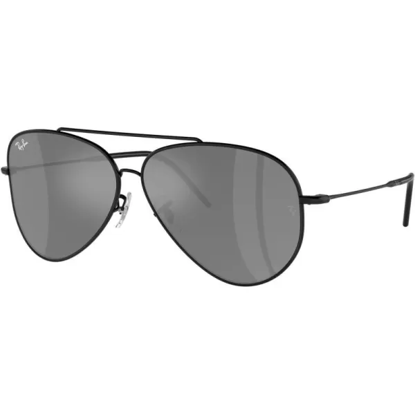 RayBan Rbr0101s Aviator Reverse SunglassesBlackGrey Mirrored Silver