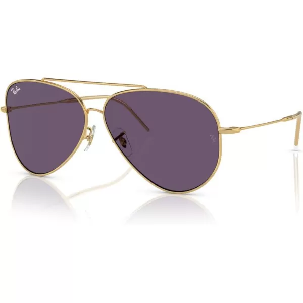 RayBan Rbr0101s Aviator Reverse SunglassesGoldViolet