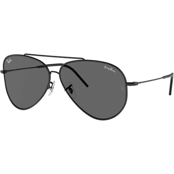 RayBan Rbr0101s Aviator Reverse SunglassesLenny Kravitz BlackDark Grey