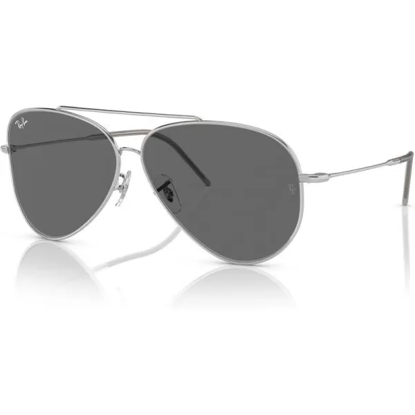 RayBan Rbr0101s Aviator Reverse SunglassesSilverDark Grey