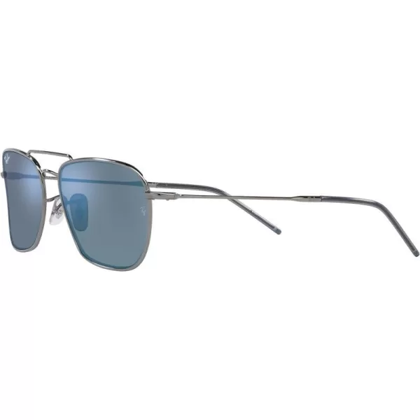 RayBan Rbr0102s Caravan Reverse Square SunglassesGunmetalDark Grey Mirrored Turquoise