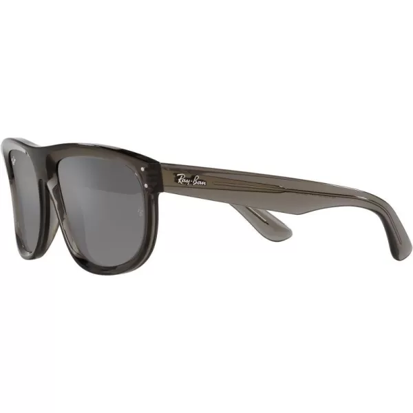 RayBan Rbr0501s Boyfriend Reverse Square SunglassesTransparent Dark GreyGrey Mirrored Silver