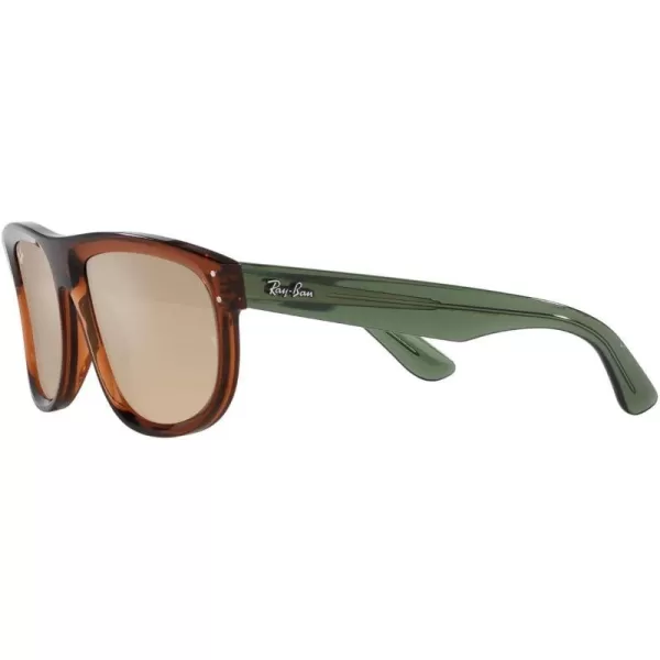 RayBan Rbr0501s Boyfriend Reverse Square SunglassesTransparent Light BrownDark Brown Mirrored Pale Gold