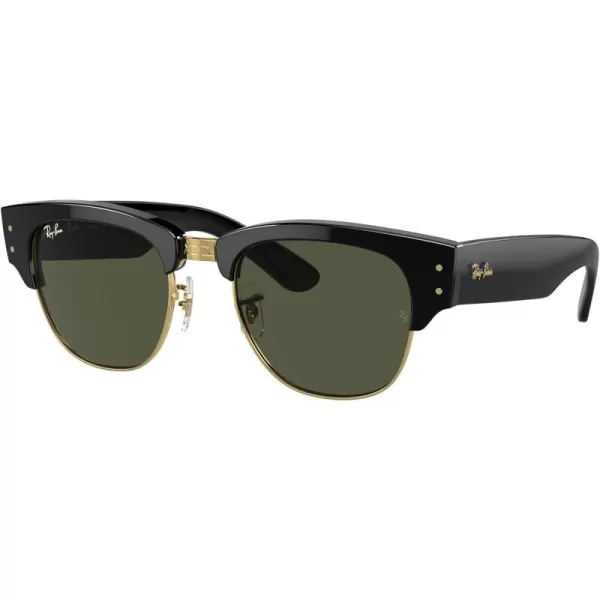 RayBan Womens Rb0316s Mega Clubmaster Square SunglassesBlack on Gold Green