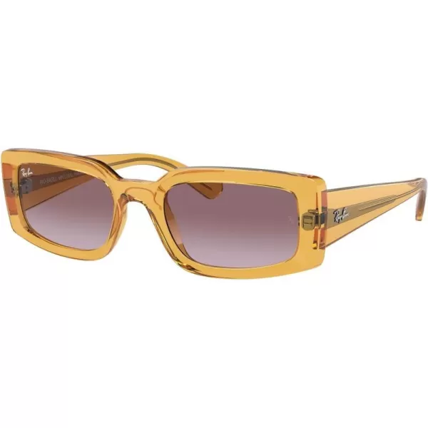 RayBan Womens Rb4395 Kiliane Square SunglassesTransparent YellowGradient Violet