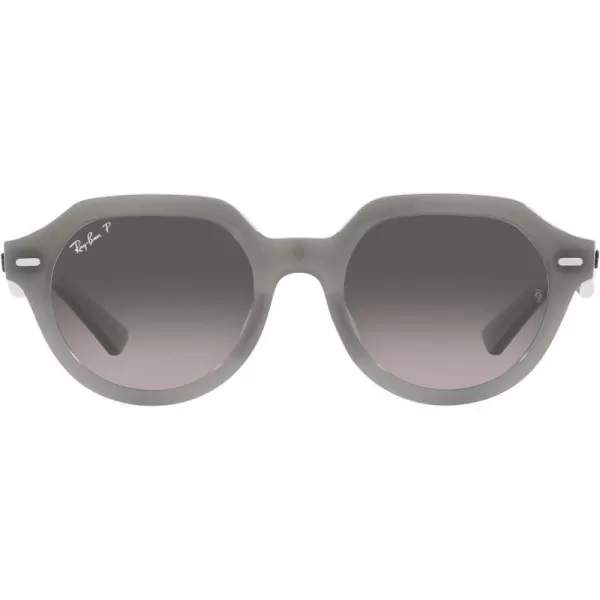 RayBan Womens Rb4399f Gina Low Bridge Fit Square SunglassesOpal GreyGrey Gradient Polarized