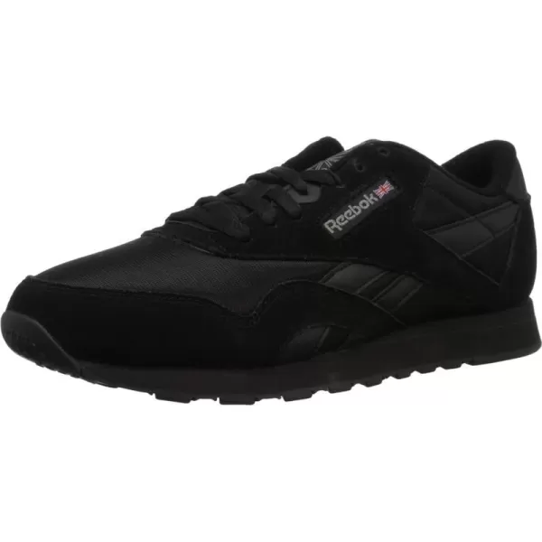 Reebok Mens Classic Nylon SneakerBlackBlackCarbon