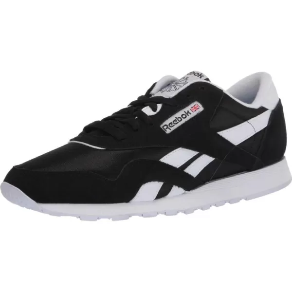 Reebok Mens Classic Nylon SneakerBlackBlackWhite