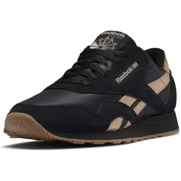 Reebok Mens Classic Nylon SneakerBlackGolden Bronze