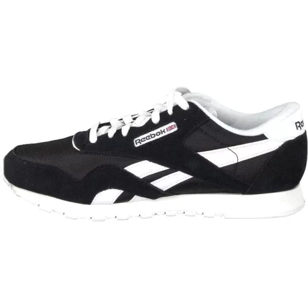 Reebok Mens Classic Nylon SneakerBlackWhiteBlack