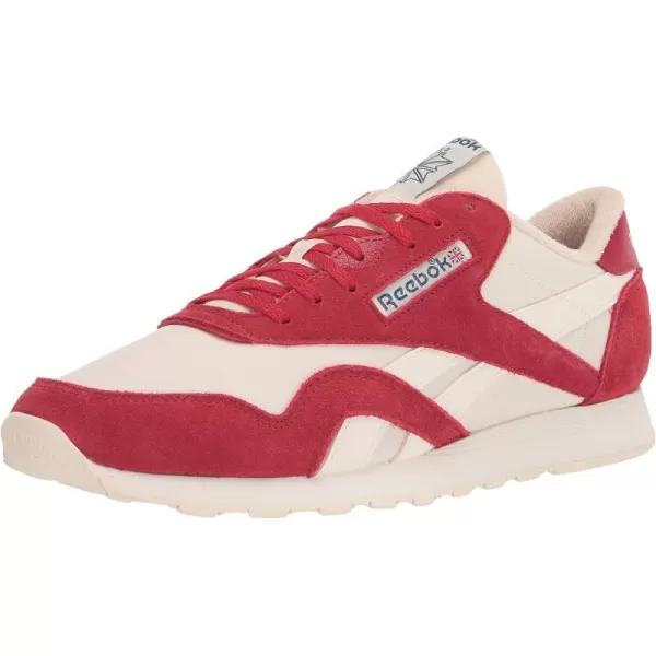 Reebok Mens Classic Nylon SneakerFlash RedChalkClassic White