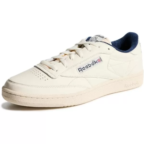 Reebok Unisex Club C 85 SneakerChalkAlabasterVector Navy