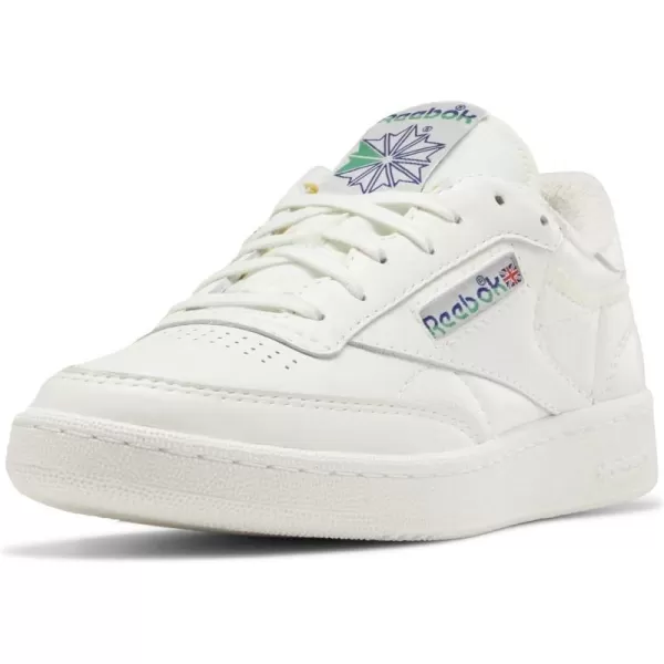 Reebok Unisex Club C 85 SneakerChalkClassic CobaltGlen Green