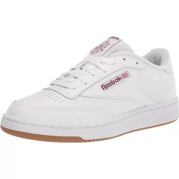 Reebok Unisex Club C 85 SneakerWhiteClassic BurgundyReebok Lee