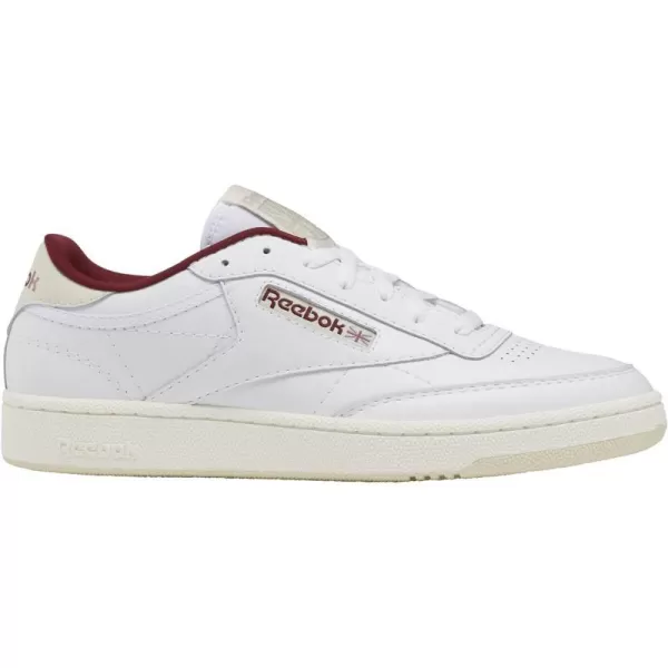 Reebok Unisex Club C 85 SneakerWhiteStuccoMaroon