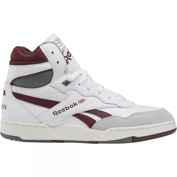 Reebok UnisexAdult Bb4000 Ii Mid SneakerWhiteMaroonPure Grey