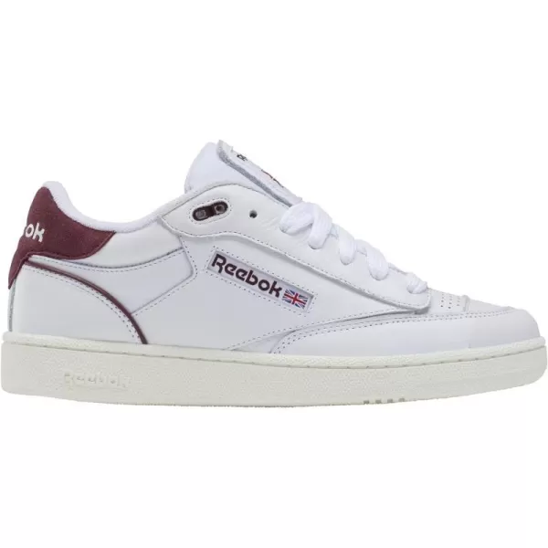 Reebok UnisexAdult Club C Bulc SneakerWhiteBurgundyChalk