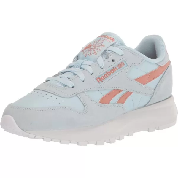 Reebok Womens Classic Leather Sp SneakerGlass BlueCanyon Coral