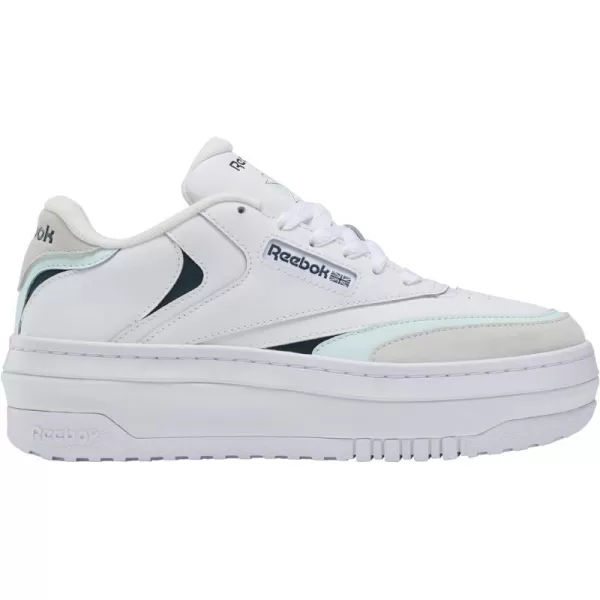 Reebok Womens Club C Extra SneakerWhiteAqua DustForest Green