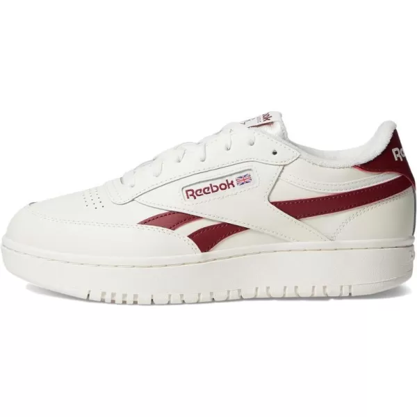 Reebok Womens Club C Geo Mid SneakerChalkChalkClassic Burgundy