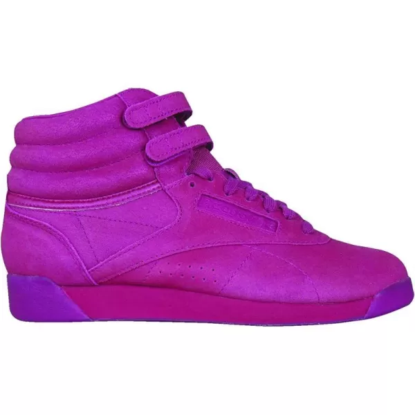 Reebok Womens Freestyle Hi High Top SneakerPink FaceTwisted BerryWhite FaceTwisted BerryWhite