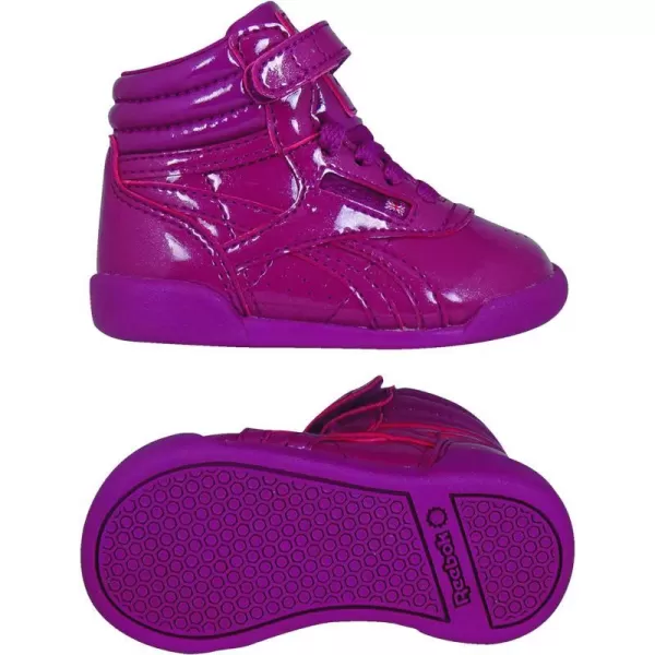 Reebok Womens Freestyle Hi High Top SneakerRed Pttwisted Berry 0