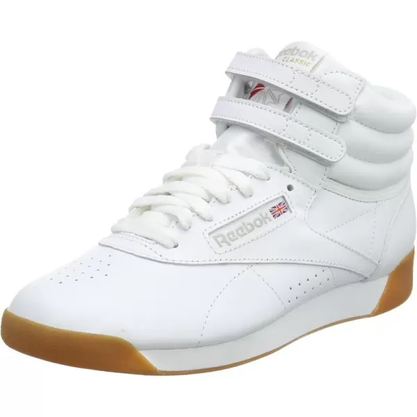 Reebok Womens Freestyle Hi High Top SneakerWhite WhiteGum WhiteGum