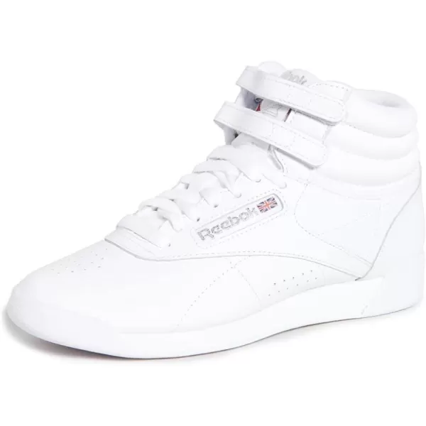 Reebok Womens Freestyle Hi High Top SneakerWhiteSilver