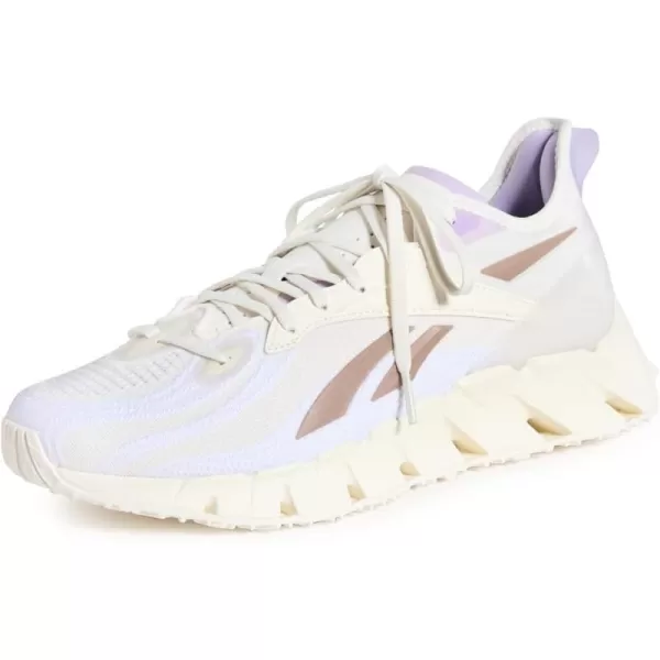 Reebok Womens Zig Kinetica 30 SneakerChalkTaupePurple Oasis