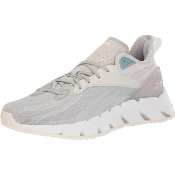 Reebok Womens Zig Kinetica 30 SneakerPure GreyWhiteBlue Pearl