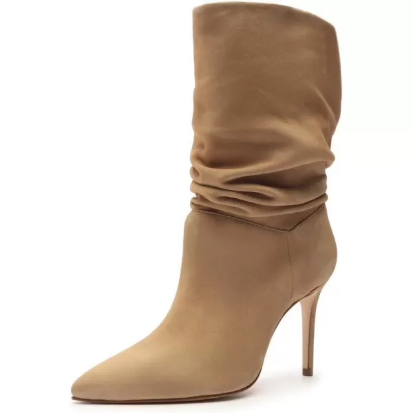 SCHUTZ Womens Ashlee High Heel Mid Calf BootsHoney Beige