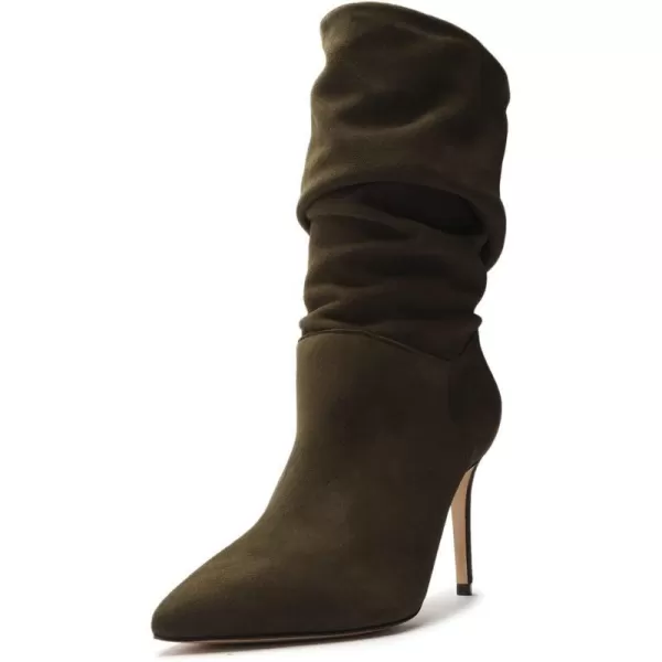 SCHUTZ Womens Ashlee High Heel Mid Calf BootsMilitary Green