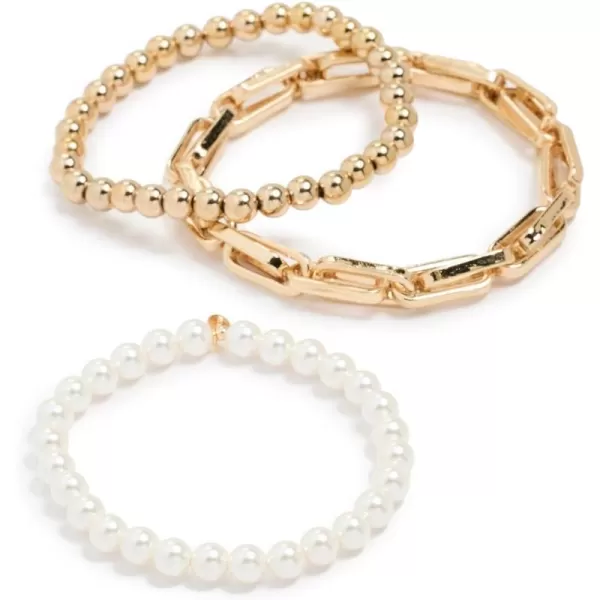 SHASHI Womens Alexandria Pearl BraceletGoldPearl