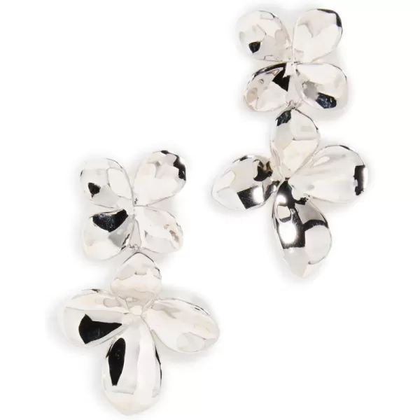 SHASHI Womens Double Flower Drop EarringsSilver