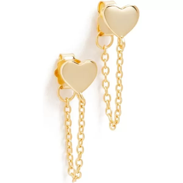 SHASHI Womens Heart Chain Drop EarringsGold