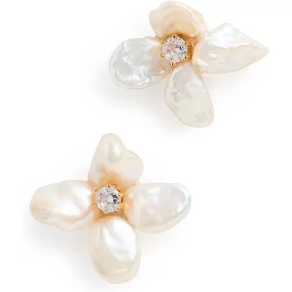 SHASHI Womens Pearl Flower EarringsWhite