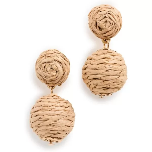 SHASHI Womens Raffia Drop EarringsNatural