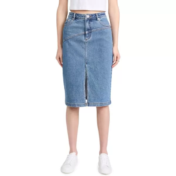 STAUD Womens Hudson SkirtMedium Wash