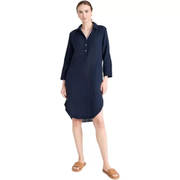 SUNDRY Womens Longsleeve Shirttail DressNavy