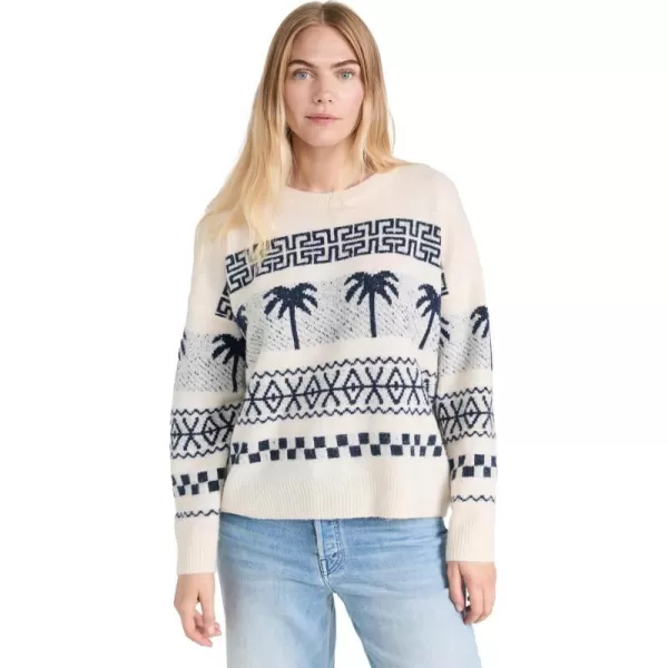 SUNDRY Womens Palm Fair Isle SweaterOatmilk