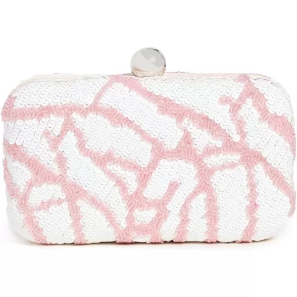 Santi Womens Beaded ClutchWhitePink